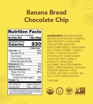 Banana Bread Chocolate Chip – Protein Bars