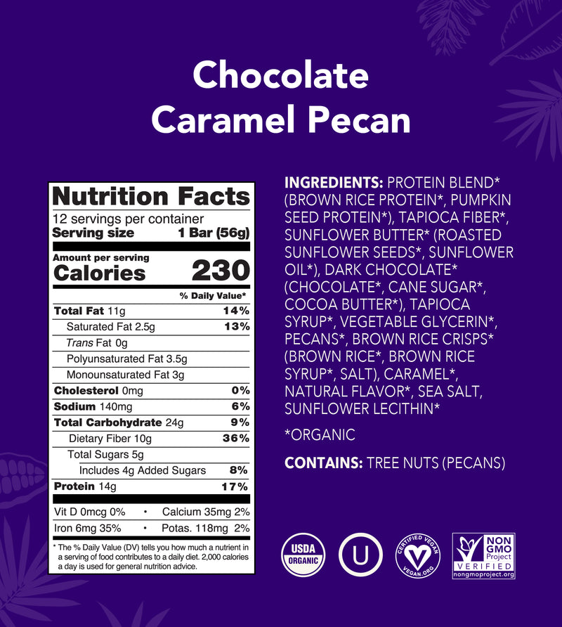 Chocolate Pecan protein bar nutrition