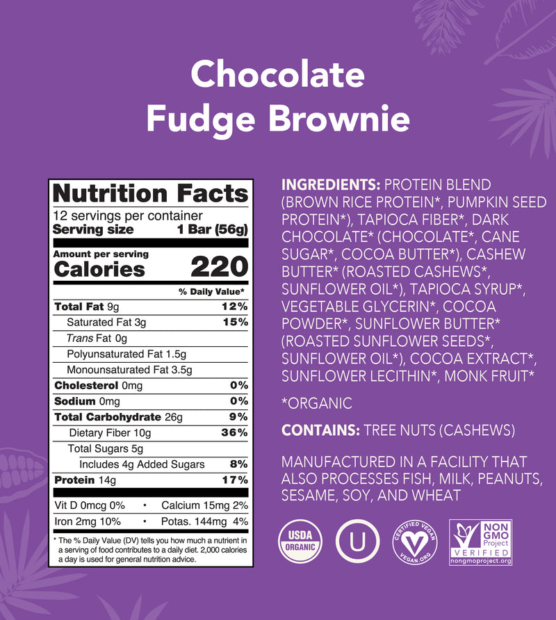 Chocolate Brownie Protein Bar nutrition