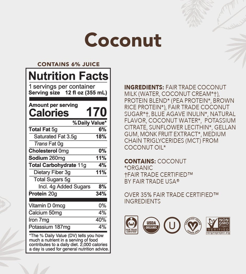 Coconut (Best by August 14th, 2025) - Protein Drinks